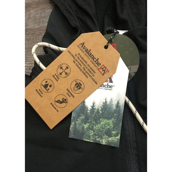 Avalanche Mens XL Black Water Resistant Hooded Jacket 1/4 Zip New $118 Tags - Picture 2 of 6